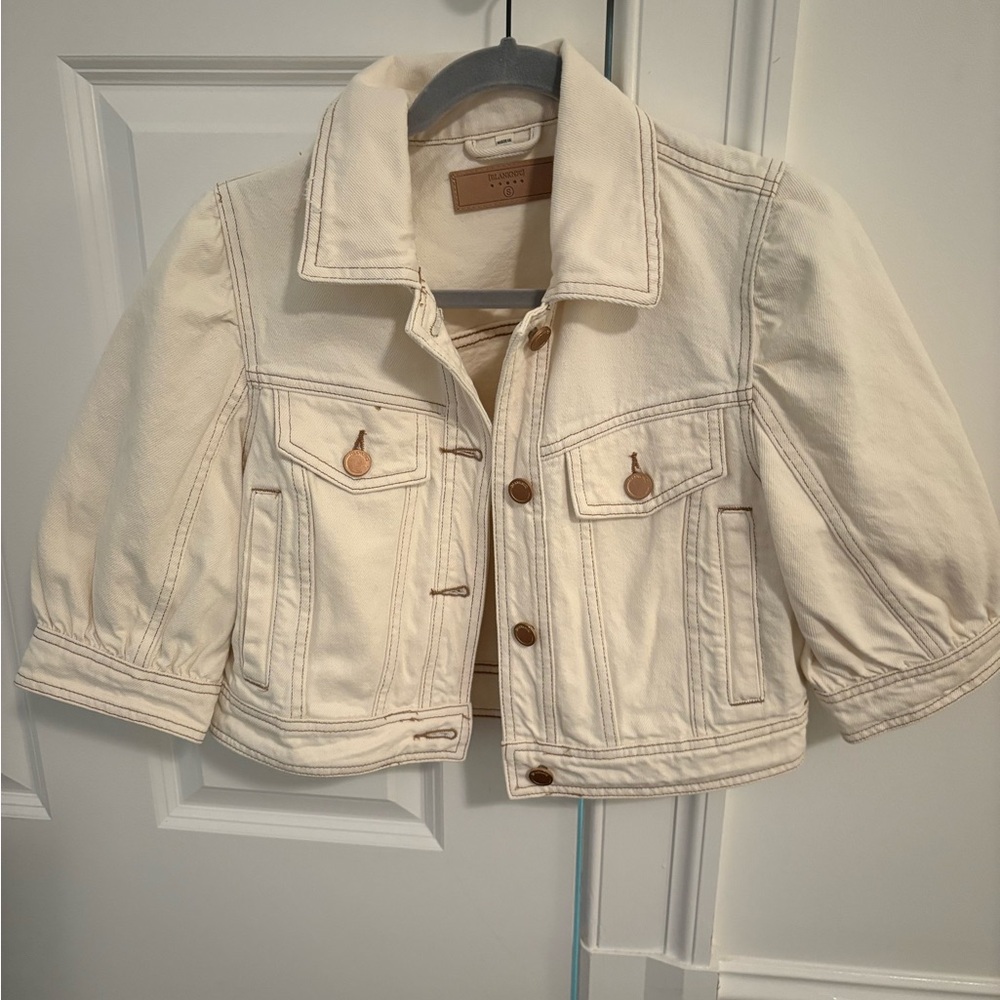 Blank NYC short (puff) sleeve cream denim Jacket